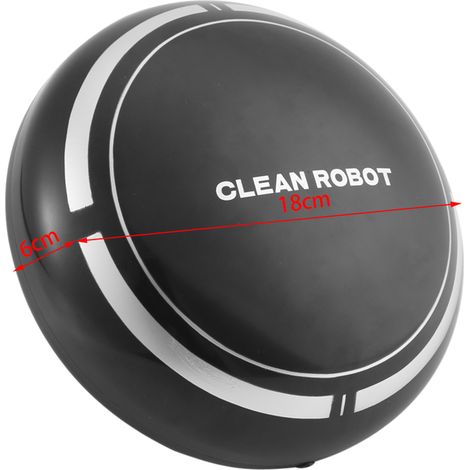 Robot de limpieza automático e inteligente con batería USB para uso doméstico [ABS/Negro/Diámetro 18 cm] – Robot barredor automático con detección de obstáculos (1/5)