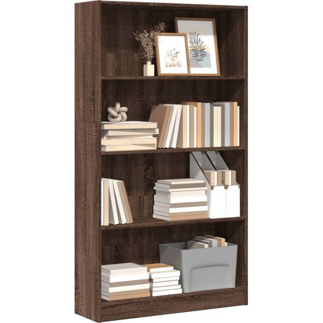 Bücherregal Braun Eichen-Optik 80x24x143 cm Holzwerkstoff