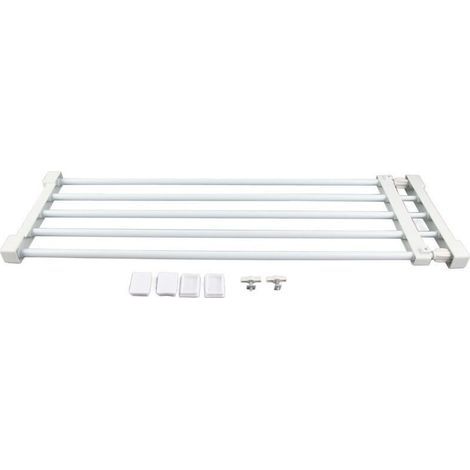 Étagère Télescopique Réglable Sans Perçage Etagere Rangement en Métal Organiseur de Placard Diviseur Séparateur Extensible 75-120 cm pour Chambre, Salle de Bain, Cuisine (1/5)