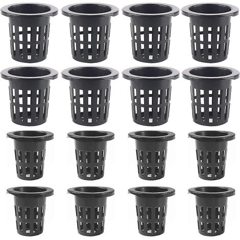 Lot de 40 pots filets de jardin, pots hydroponiques en filet à fentes, pots de pépinière ronds (1/4)