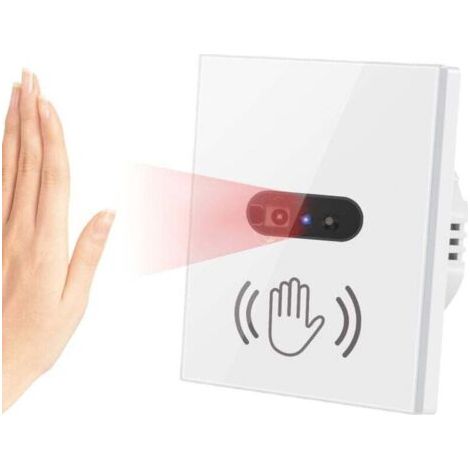 BUNTHAUS Cerhot 230V EU Bewegungsmelder-Schalter IR-Lichtschalter Berührungsloser Bewegungsmelder-Lichtschalter Infrarot-Lichtschalter (EU Weiß)