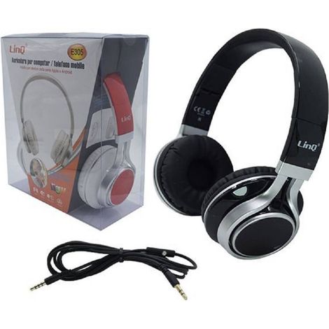 Trade Shop - Cuffie Stereo Cavo Jack 3,5mm 150cm Pc Smartphone Musica Sport Richiudibili E305 - (1/3)