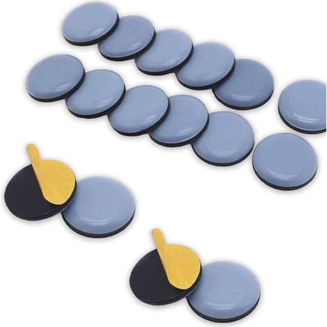Lot de 16 patins de meubles pour tapis et sols durs, patins ronds auto adhésifs pour canapés, chaises, tables et appareils électroménagers, coussinets antibruit résistants à l'usure (1/5)