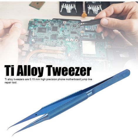 Pince à empreintes digitales pour la réparation de téléphones portables, pince à empreintes digitales en alliage de titane de 0,15 mm à pointe fine, adaptée aux opérations microscopiques, pointe incur (1/4)