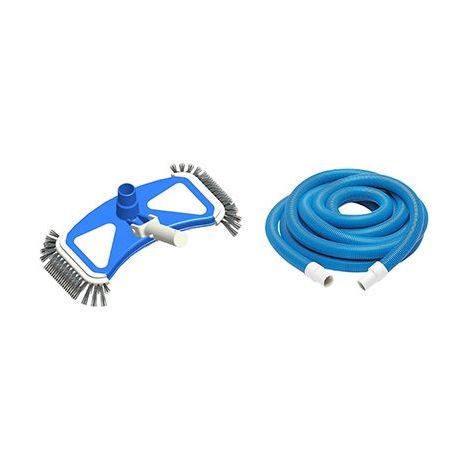 Spido – Poolpflege-Set – Manueller Poolsauger mit Edelstahlbürstenkopf und 5 m langem Schwimmschlauch – Kompatibel mit Stangen mit Ø 30 mm Durchmesser (1/5)