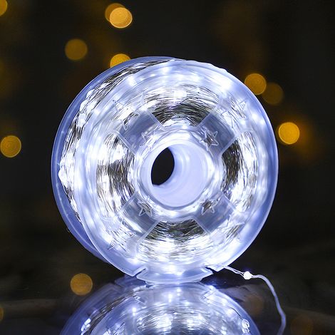 Guirlande Lumineuse 500 LED, Guirlande Lumineuse Extérieure 50m avec 8 Modes IP44 étanche pour Terrasse, Jardin, Arrière-cour, Décoration, Blanc Froid [Classe énergétique E]