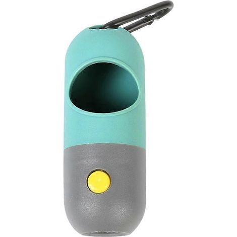 Distributeur portable de sacs à déjections canines avec clip et lampe torche LED pour sac à dos ou sac à main (1/5)