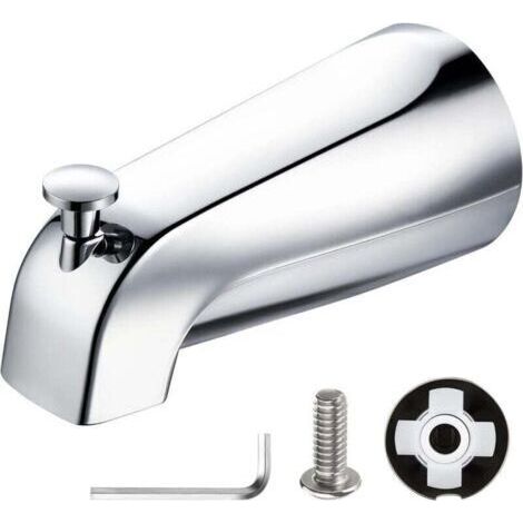 1 bec de baignoire à enfiler avec inverseur, robinet de baignoire de salle de bain, convient aux tubes d'eau en cuivre de 1/2" (diamètre de 5/8"), chrome poli, clé hexagonale de 5/32" (1/4)