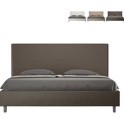 Letto con rete imbottito 180x200 similpelle cappuccino Focus (1/5)