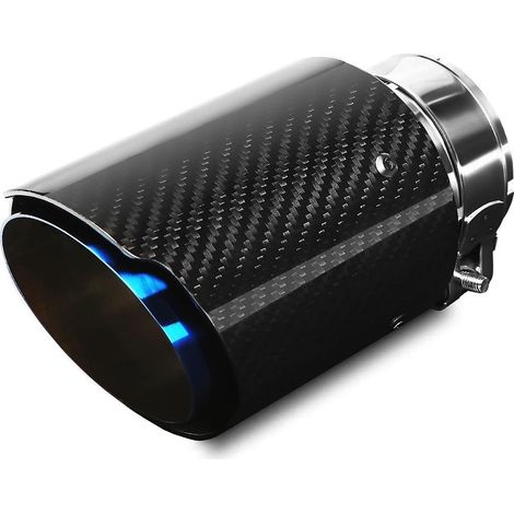 Points D\'éChappement Tuyau D\'éChappement De Voiture D\'éChappement En Acier Inoxydable Et En Fibre De Carbone Brillante 89Mm (Sortie)