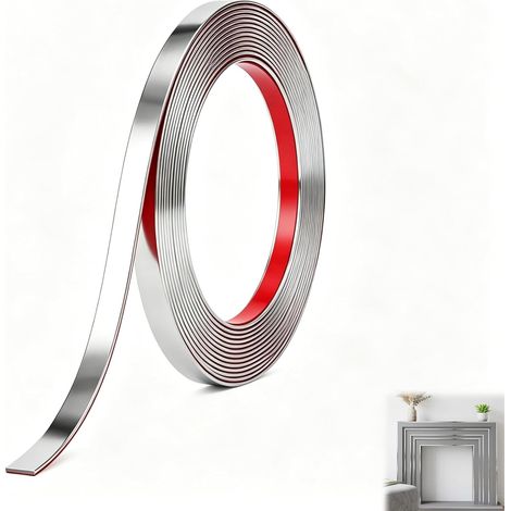 8M Peel and Stick Trim, 6mm Silver Waterproof Molding Trim for Walls, Edges, Borders, Window Frames, Backsplash Tiles, Flexible Self Adhesive Vinyl Strip for Home Decor