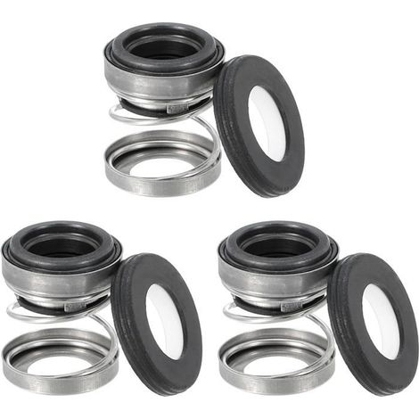 Mechanical Shaft Seal Replacement Ceramic and Carbon Ring Seal Shaft Spring Kit 3 Pack 108-12for Water Pump Oil Cylinder 0.47"(12mm) (1/4)