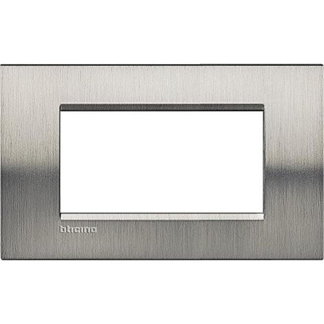 BTICINO Placca Rettangolare 4 Moduli Livinglight Acciaio Spazzolato (1/2)