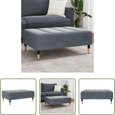 Samt - Fußhocker Dunkelgrau 77x55x31 cm Samt (1/5)