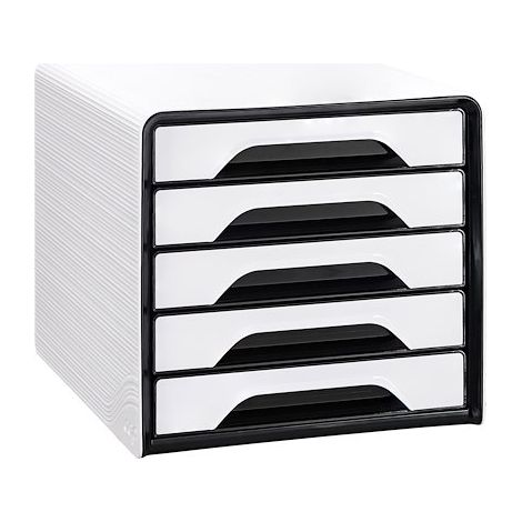 Module de classement Cep Smoove Arctic 5 tiroirs - blanc/noir
