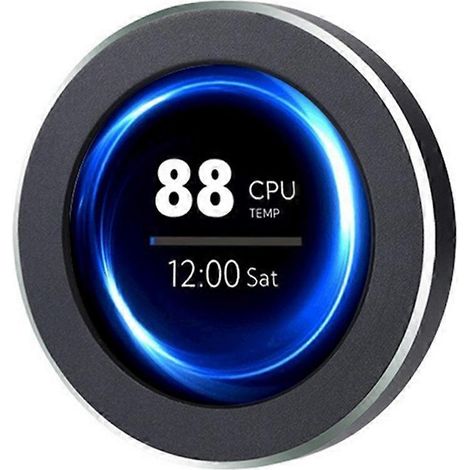 Zweites 2,1-Zoll-IPS-Display, USB-Flüssigkeitskühlung, Auflösung 480 x 480, zur Überwachung von CPU, Grafikkarte, RAM und Festplatte (schwarz). (1/5)