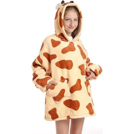 Couverture à Capuche pour Enfant - - Girafe - Flanelle - Rectangulaire (1/5)