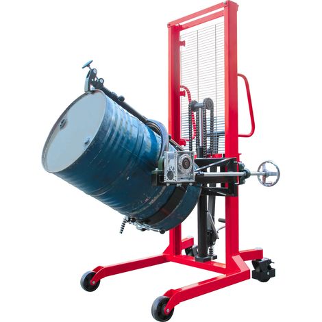 Gerbeur retourneur de fût 450 kg - Hauteur de levage 1500 mm - Basculement manuel par manivelle MW Tools VTLA450