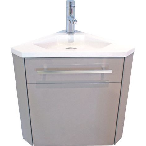 ONDEE ZEN - Lave-mains d'angle NINO - 53cm - Taupe - Laqué - Livré en kit (1/6)