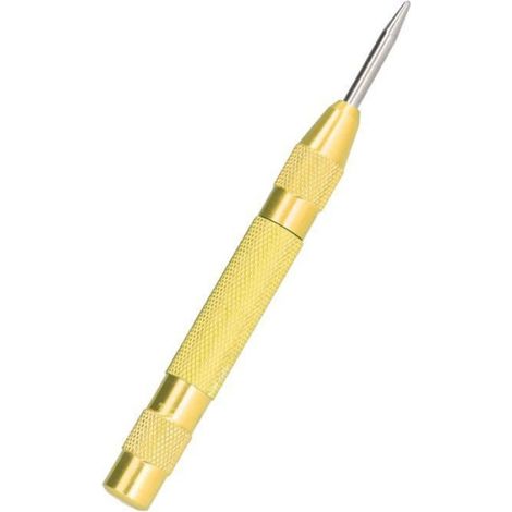 Vvikizy Poinçon central en métal Poinçon central automatique Positionneur de pointe amovible en acier trempé jardin pelle Jaune (1/4)