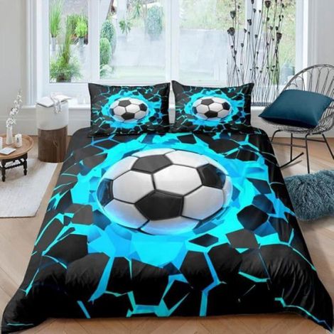 Housse de Couette Football 3D 220x240 cm Bleue – Microfibre Douce, Parure Confortable pour Enfants e ACCESSOIRES POUR PULVERISATEUR (1/4)