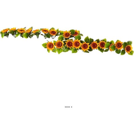 Barrette x12 separateurs socle blanc L25 cm fleurs tournesol plastique