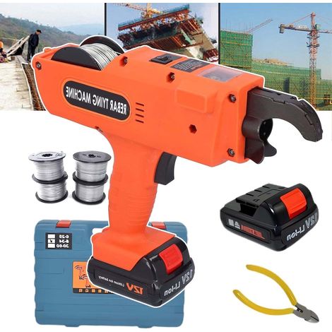 8-34mm Leveling Machine, 12V Automatic Rebar Leveling Machine, Steel Bar Bonding Tool with 4500mAh Rechargeable Batteries