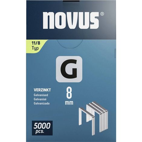Novus Tools 042-0766 Agrafes fil plat Type 11 5000 pc(s) Dimensions (L x l) 8 mm x 10.6 mm (1/2)