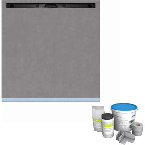 Receveur de douche à carreler 120 x 120 cm WEDI Fundo Riolito Neo + Kit d'étanchéité