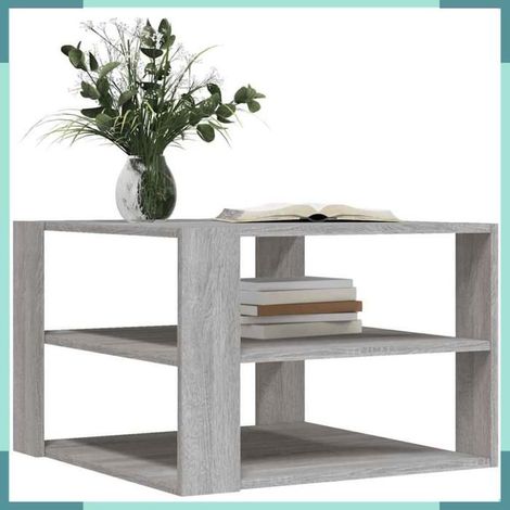 Table basse - 834255 - Sonoma gris - Bois d'ingénierie - 58 x 58 x 40 cm (1/5)