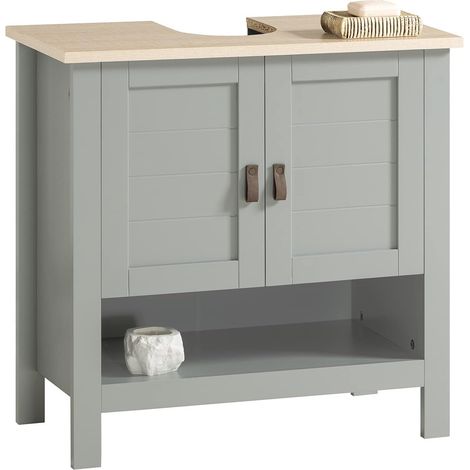 SoBuy Under Sink Cabinet Bathroom Vanity Unit Bathroom Storage Cabinet with Double Doors,BZR69-HG