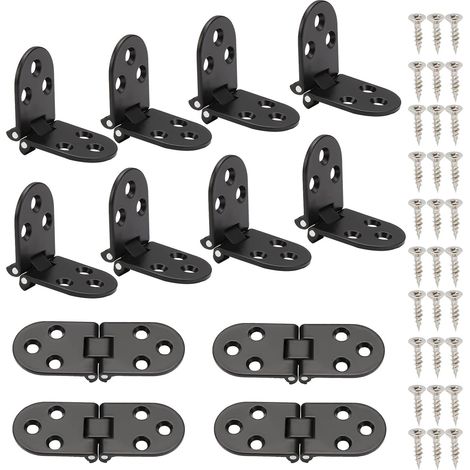 12 Pcs Charnières De Table Pliantes,Charnière De Table Pliante À Inoxarrondis,Charnière Flip Pliable,Flip Top Charnière Avec Vis (1/5)