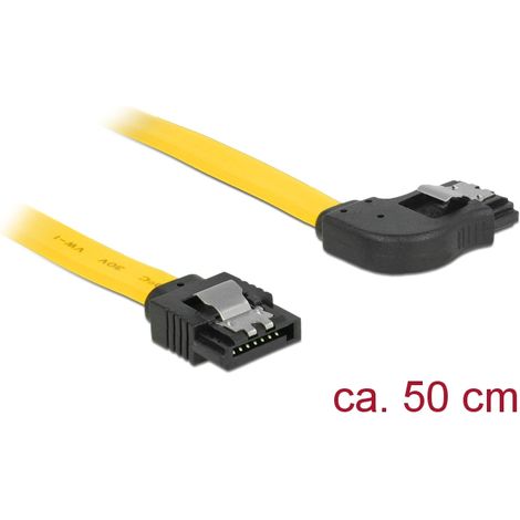 Delock cable sata 6 gb/s right/straight metal 50 cm