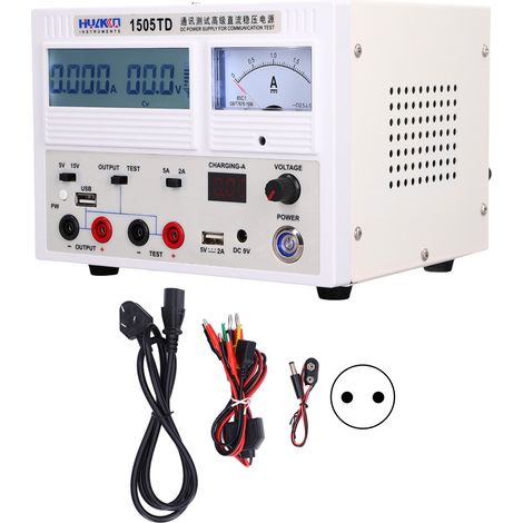 Alimentation continue réglable 1505TDEU, écran LCD, prise UE 220V, pour test de communication. (1/5)