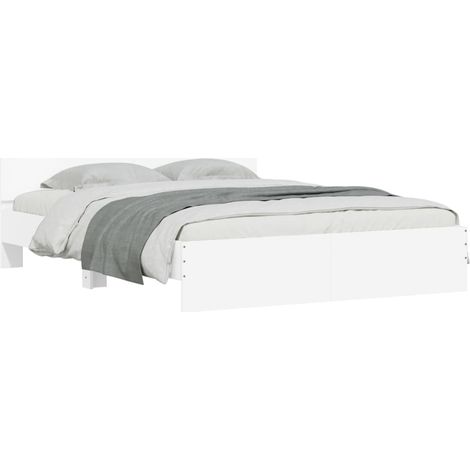 Estructura de cama con cabecero blanca 140x200 cm vidaXL (1/6)