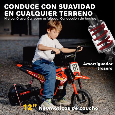 Moto électrique pour enfants 24V, équipée d'un moteur de 250W, vitesse 6-16 km/h, roues de 12 pouces, convient aux enfants de 8 à 12 ans, rouge. (1/5)