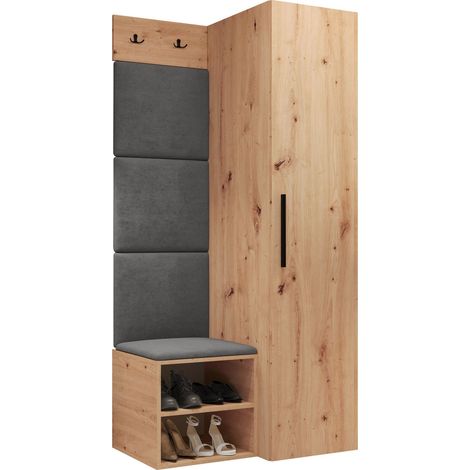 Conjunto para recibidor Nitos III, Manila 16, 191x82x50cm, Tapiz, Aglomerado laminado, Colocada, Montada en la pared