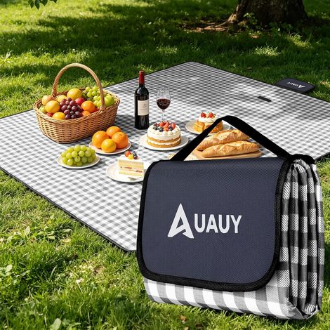 Couverture Pique Nique 200 x 200CM, Grand Tapis Pique Nique Portable avec poignée, Oxford Nappe Picnic Impermeable, Pliable Tapis Exterieur pour Camping, Jardin, Randonnée, Voyage (1/5)