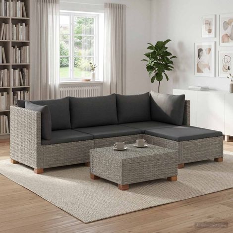 vidaXL 5 uds. Conjunto de Lounge de Ratán con Cojines GENDT Gris Kubu (1/5)