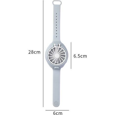 1 Mini ventilateur portable, rechargeable USB, pliable, 3 vitesses, réglable 45°, bracelet souple, bureau voyage camping (1/5)