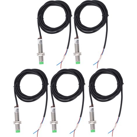 Lot de 5 interrupteurs de proximité inductifs M12, 2 fils, normalement fermé, fréquence 150Hz, capteur de proximité DC10-36V (1/5)