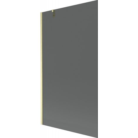 Mexen Next Badewannenabtrennung 1-flügelig 100 x 150 cm, Graphit, gebürstetes Gold - 895-100-000-00-40-55