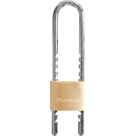 MASTERLOCK 50 mm Vorhängeschloss aus massivem Messing mit verstellbarem Bügel von 70 bis 155 mm – 1950EURDCC
