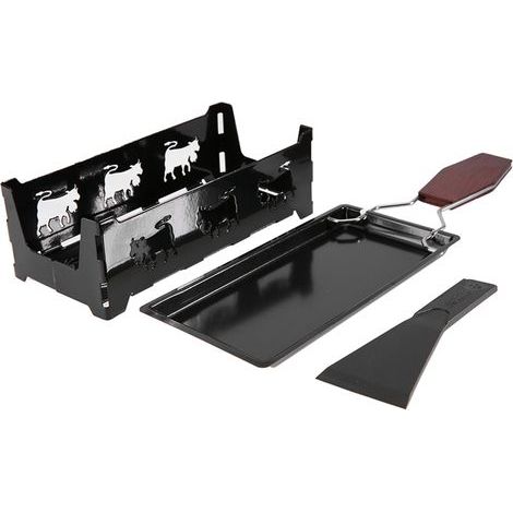 Plateau à raclette portable non-stick, poêle rôtissoire avec manche en bois, outil de grillade pour four et cuisinière (1/5)