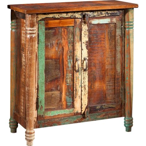 FABLE 02 Comò in legno riciclato - laccato / multicolore 80x42x88
