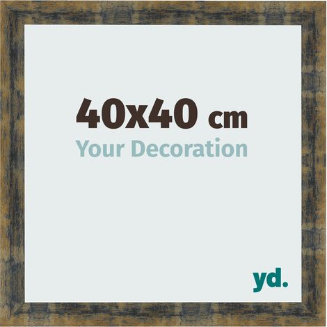 yd. - Cadre photo 40x40 - Bleu Or Melange - MDF - Pisa (1/5)
