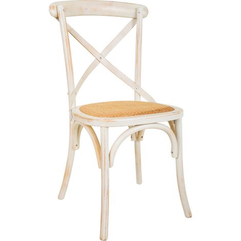 Silla de madera y asiento de ratan 44x42x46/88h cm (1/5)