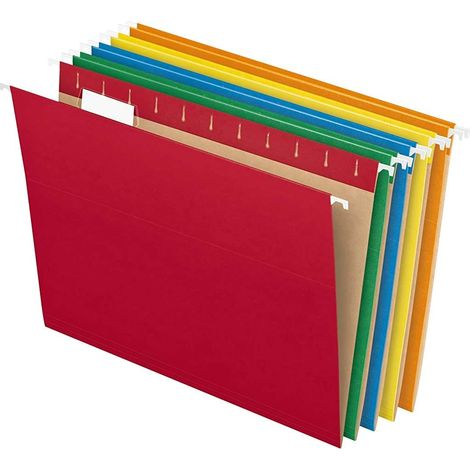 Dossier Suspension - Format Lettre - Fond Carré Renforcé - Onglets Réglables 1/5 - Couleurs Assorties - 25 Pièces (1/5)