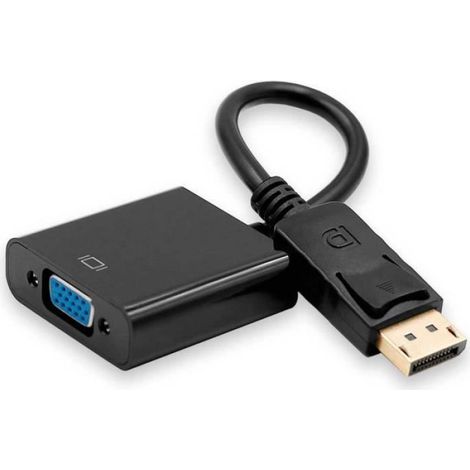 Adaptateur DP Mâle vers VGA Femelle Noir Video Convertisseur DisplayPort M-F Full HD 1080p pour PC Moniteur Projecteur (1/4)