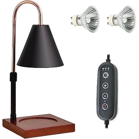 Lampe à parfum électrique pour cire - Chauffe-bougie - Lampe aromatique pour cire parfumée - Intensité variable - Avec minuterie - Cadeau et lampe de table décorative pour chambre à coucher, salon, (1/5)